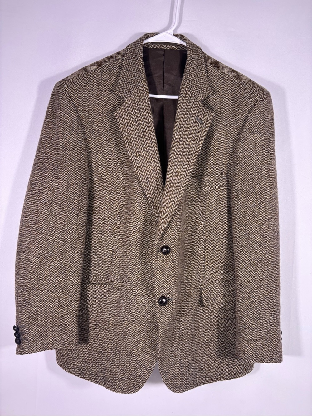 Triona Design Donegal Tweed Blazer 100% Wool Ireland Herringbone Size 44S